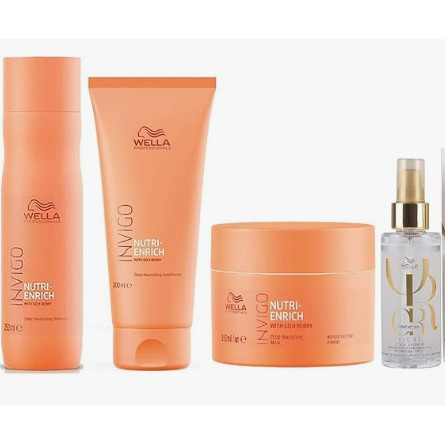 Kit Shampoo Condicionador Máscara Nutri Enrich E Óleo Capilar Oil Reflections Wella Professionals
