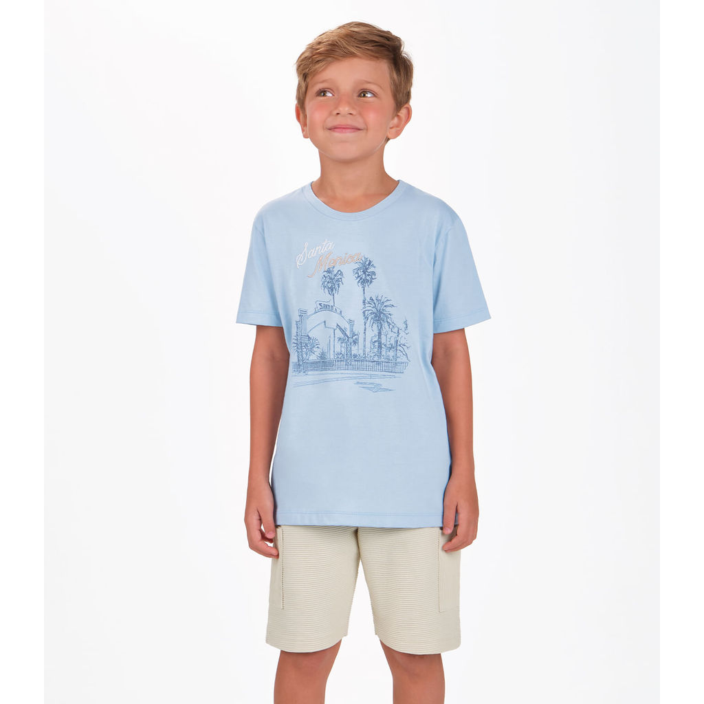 Conjunto Camiseta com Bermuda Menino Trick Nick Azul