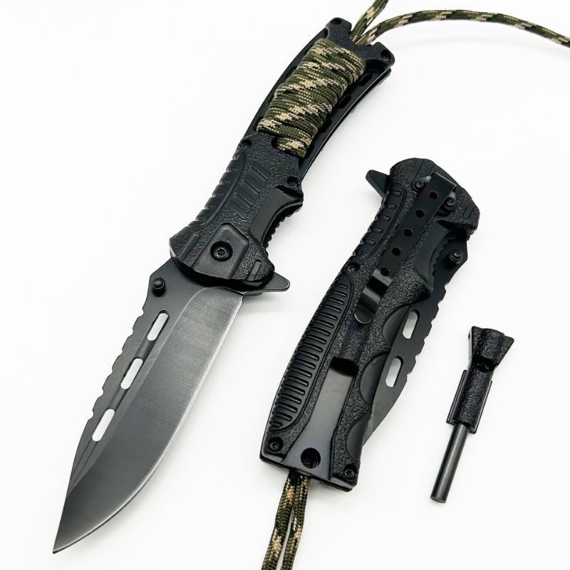 Canivete Semi-Automatico Com Pederneira Clip de bolso e Trava A093 KNIFE MATRIX