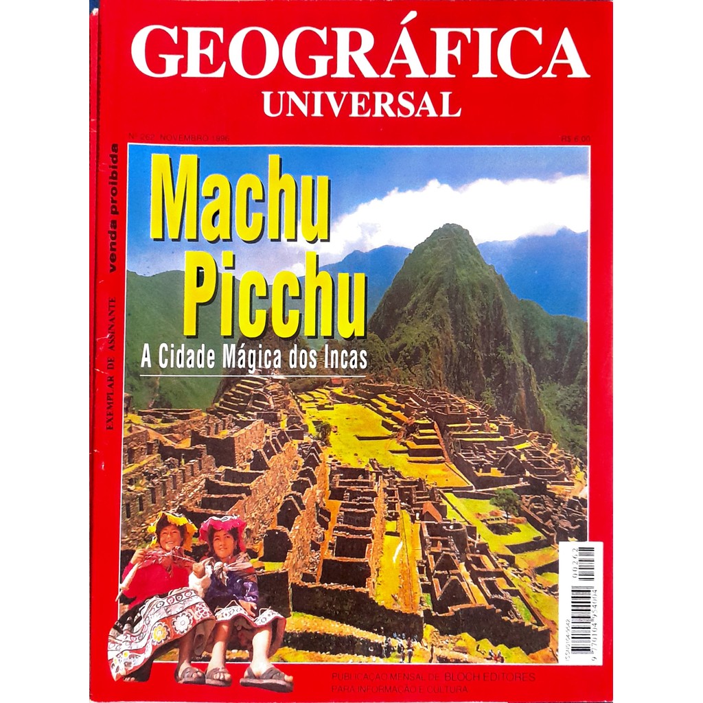 Revista Geográfica Universal nª 262 Novembro 1996 Machu Picchu de Bloch 7992578