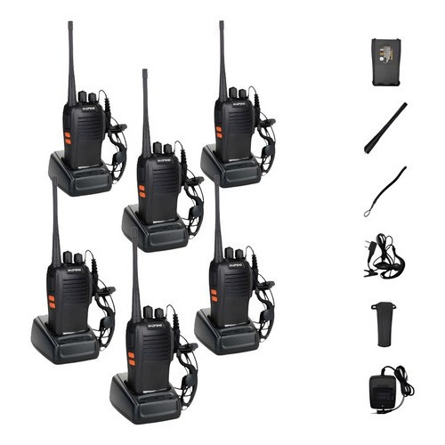 Kit 6 Radios Comunicador Baofeng777s 12km 16 Canais Original
