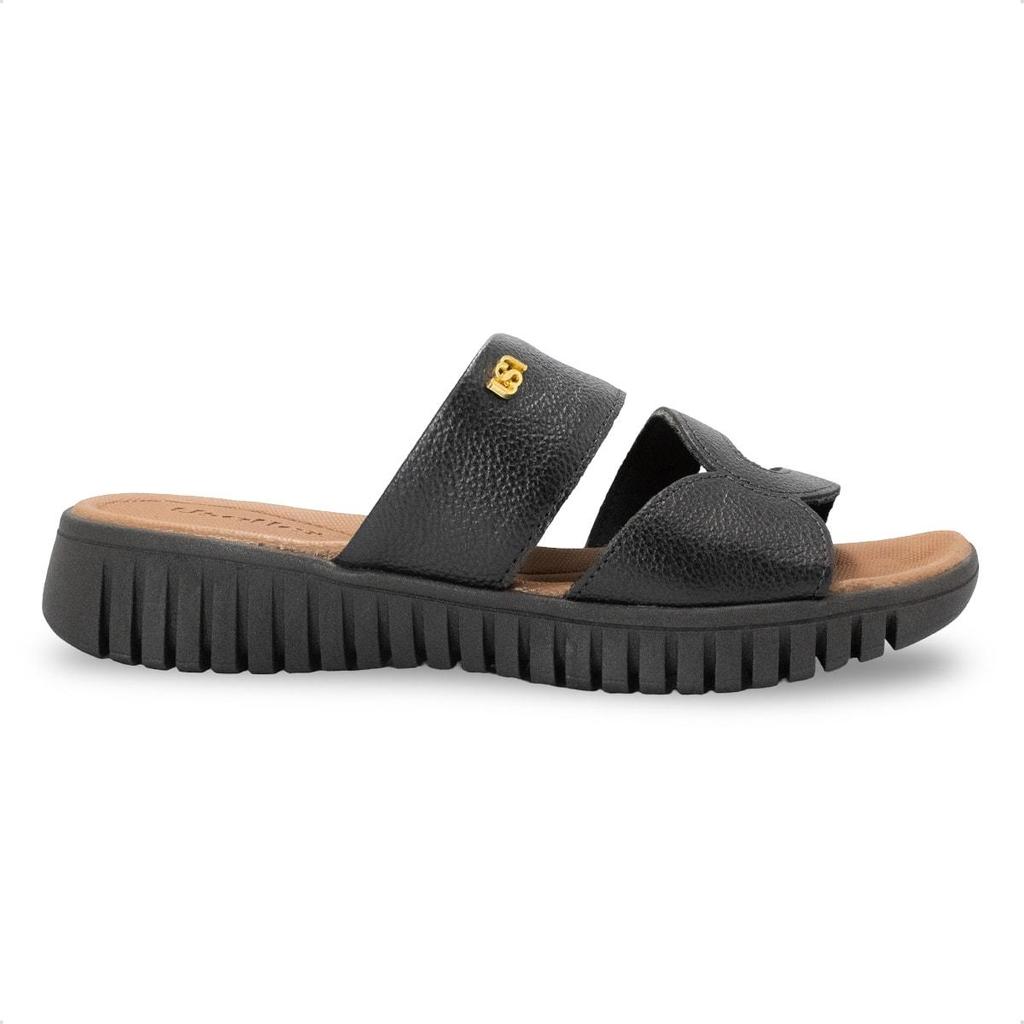 Tamanco Usaflex Feminino Couro Salto Baixo Casual UD11010