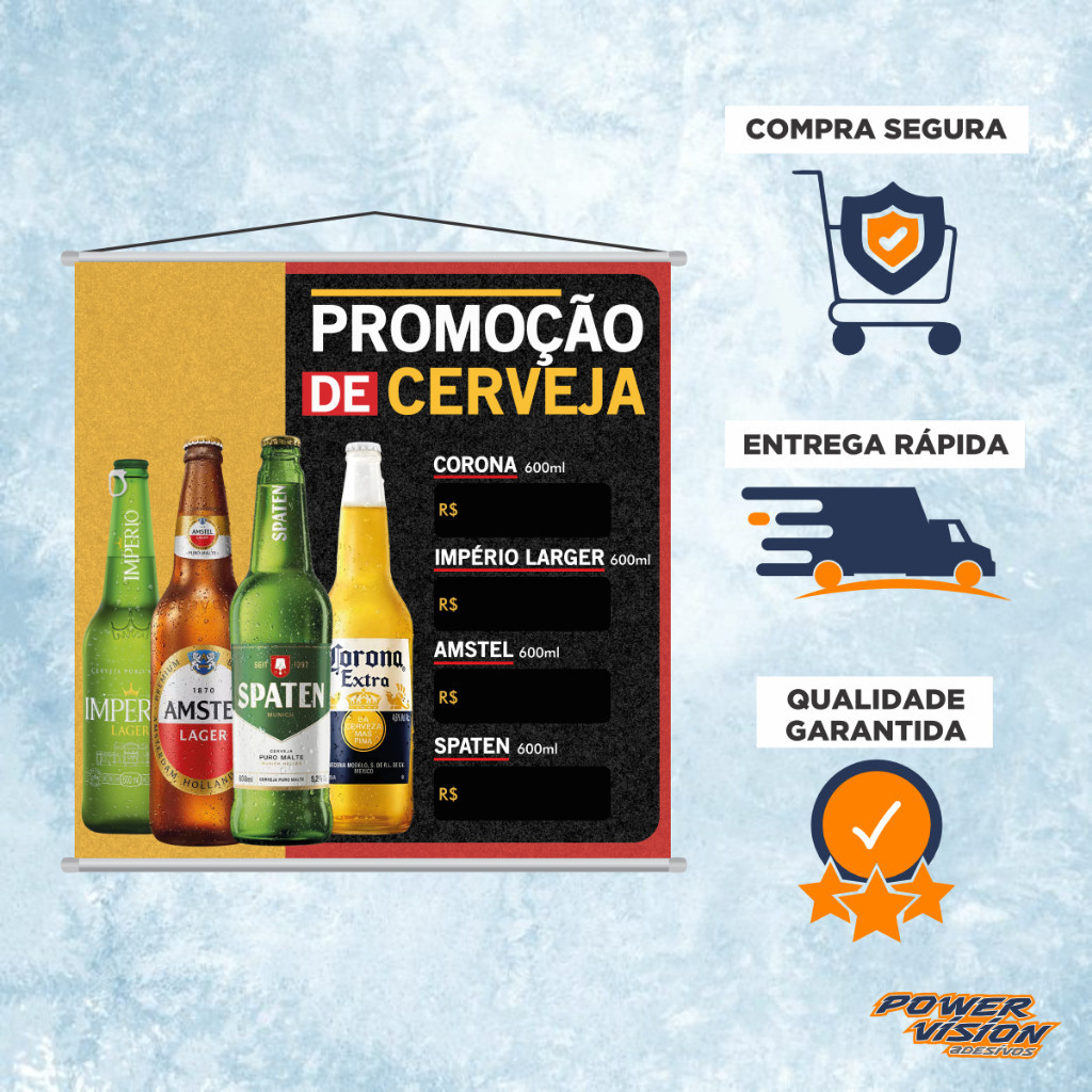 Banner Promoção Cervejas 600ml Originais Variadas Premium