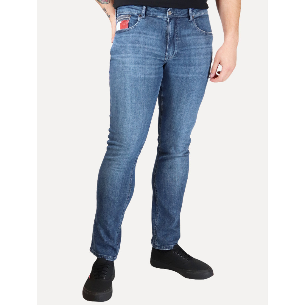 Calça Tommy Jeans Masculina Slim Scanton Washed 21552 Azul Médio