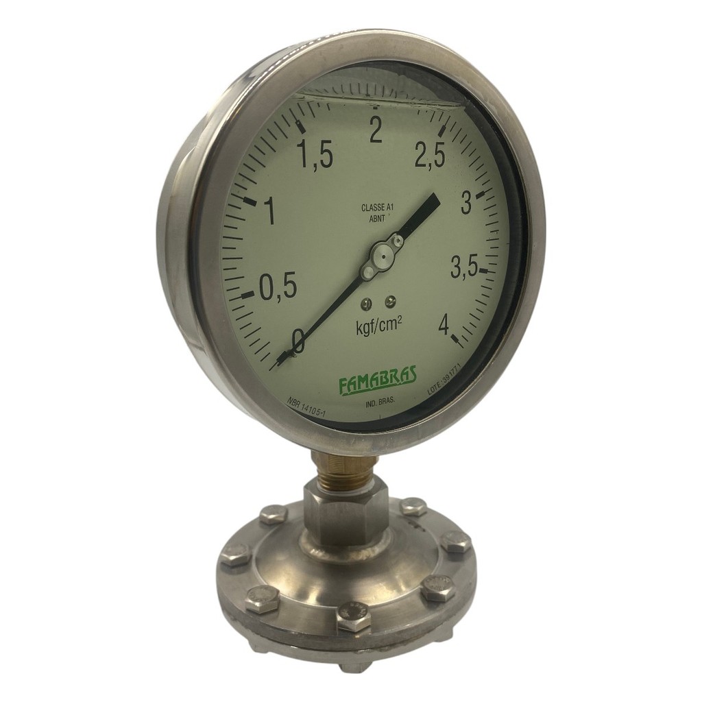 Manômetro Famabras DN 115mm 0 a 4kgf/cm² 1/2NPT