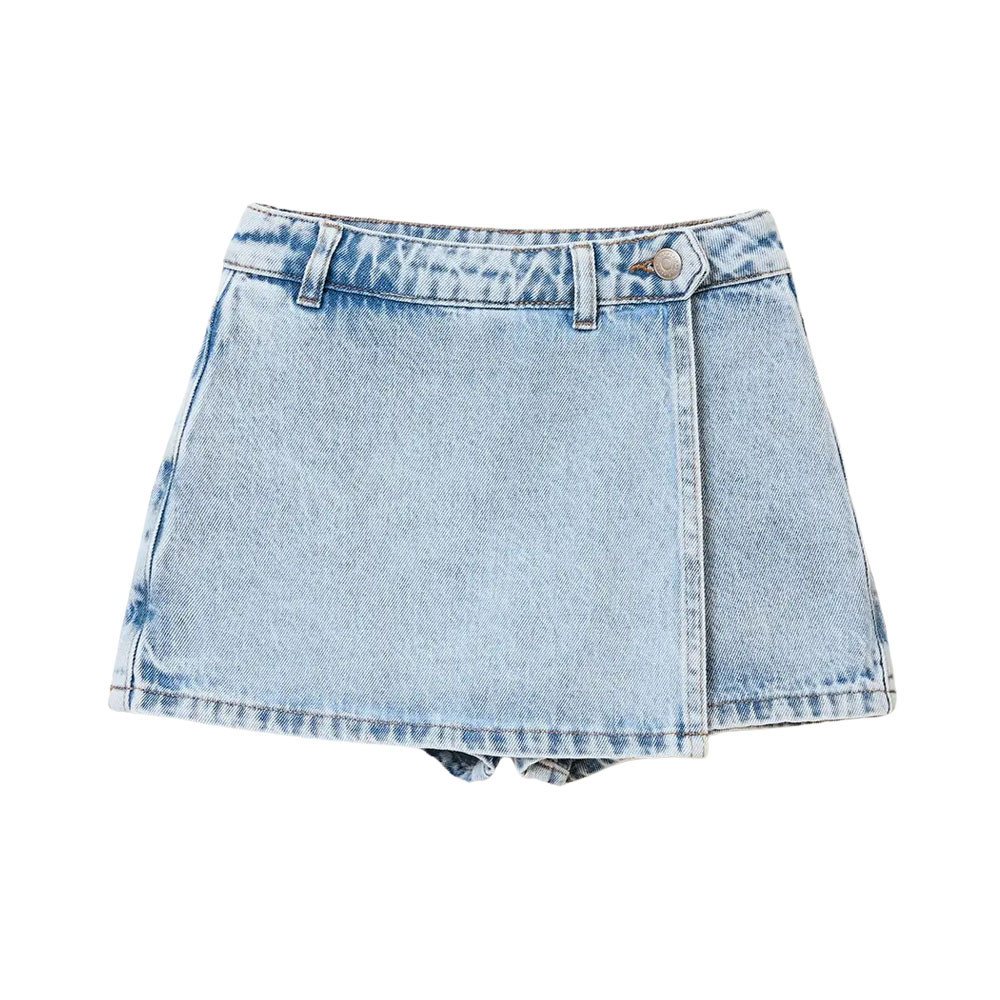 Shorts Saia Hering Infantil Em Jeans Estonado