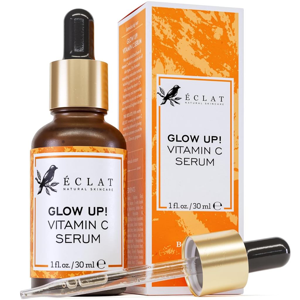 Eclat Skincare Vitamin C Serum - Skin Care for Dark s, Vitamin C Serum for Face with Hyaluronic Acid, Ferulic Acid, & Vi