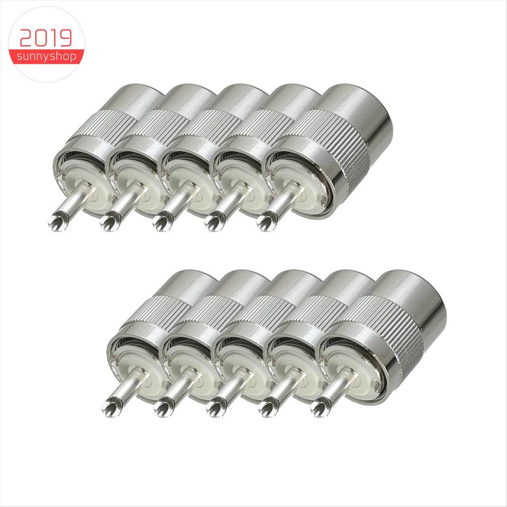 [Bestseller S] 10 Peças Conector PL259 UHF Plugue Macho De Reposição De Solda Para Cabo RG58 RG142 LMR195 RG400 Latão