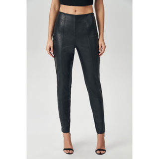 Calça Legging Feminina Acostamento Act Moda Feminina Calca de Couro Sintético Pu Frente & Poliamida Costas