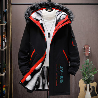 Jaqueta masculina de comprimento médio inverno 2025 novo estilo juventude na moda Parker jaqueta de algodão roupas mascu