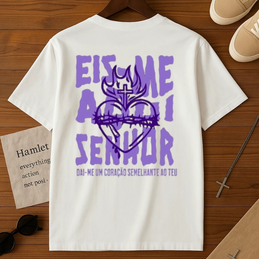 Camiseta Infantil Estampada Eis aqui Senhor Divertida Menino Menina 100% Algodão Confortável Dia a Dia Estilosa Escolar
