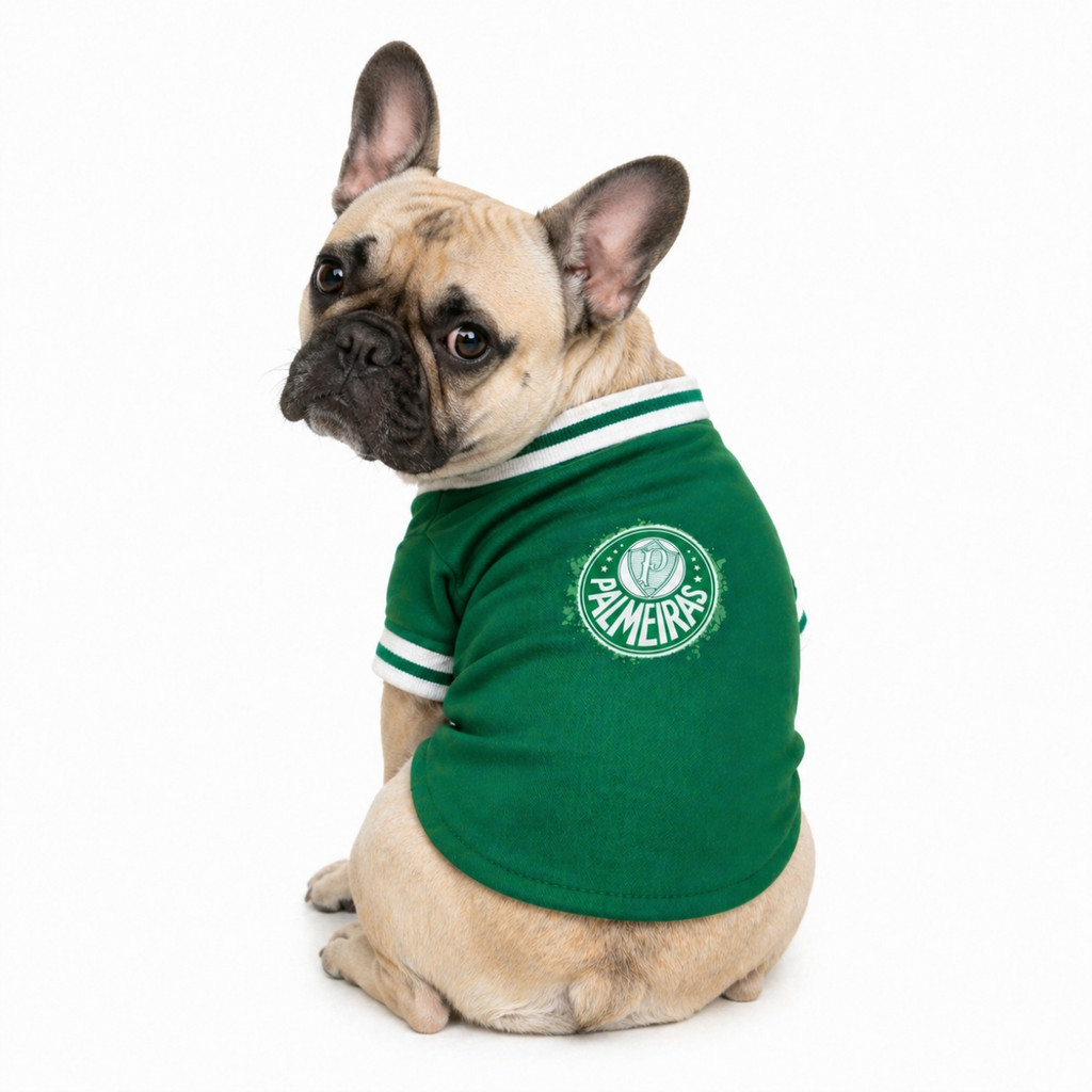 Camisa Pet Verde Inspiração Palmeiras Cães e Gatos TAM 10