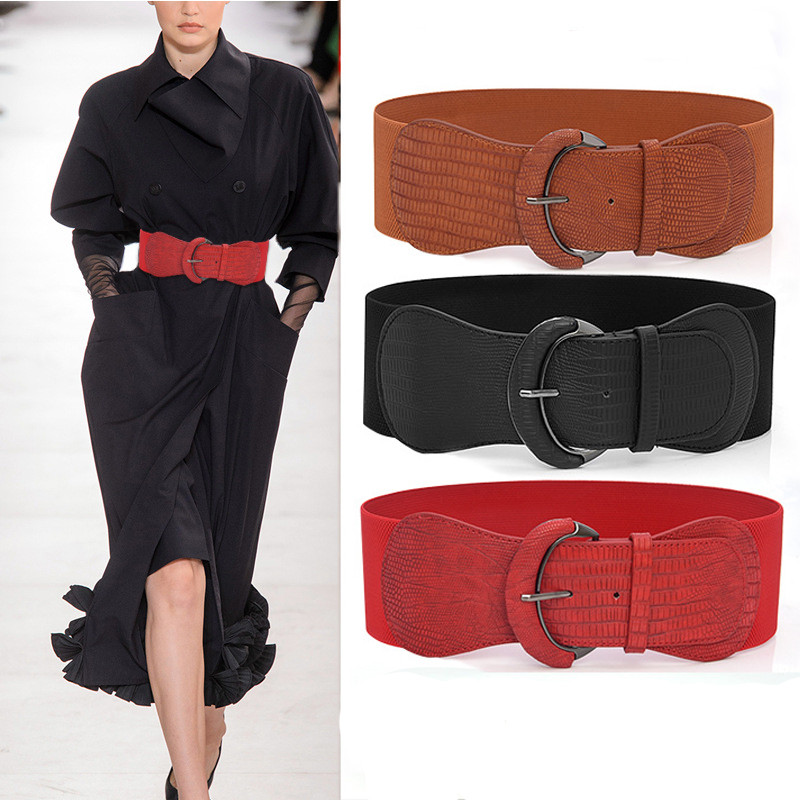 Senhoras cinto europeu americano novo estilo cinto largo moda All-Match cinto decorativo vestido casaco elástico cintura