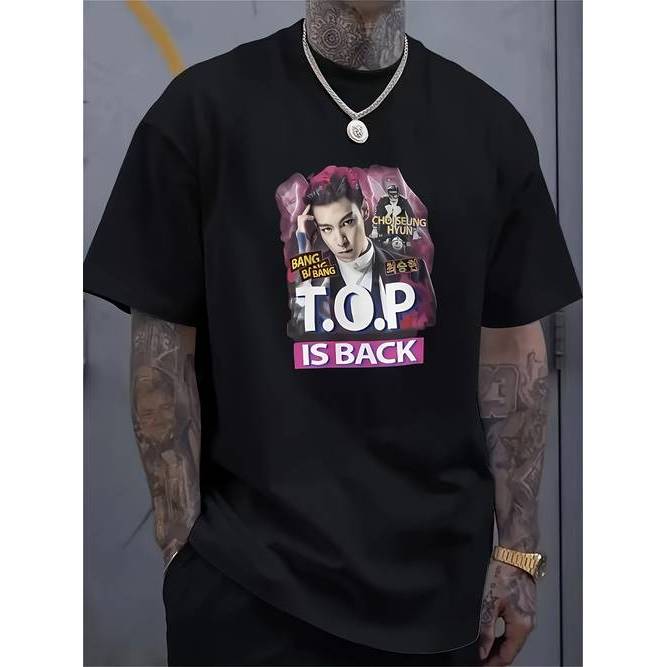 Camiseta Masculina BIGBANG T O P Retrato Estampa BAD GIRL GOOD GUYS K Pop Vibrante Colecionável Estilosa Moderna Dive...