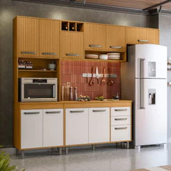 Cozinha com Balcão 11 Portas Acetinado Poliman