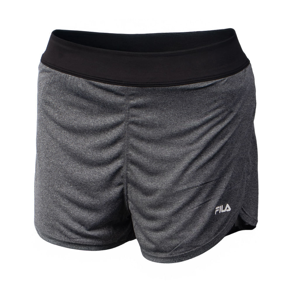 Short Feminino Fila Double Basic Train III Compressão Cinza