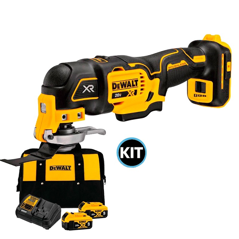 Multi Ferramenta Oscilante a Bateria 20V Dewalt DCS356B + 2 Baterias 5Ah 20V DCB205-B3 +…