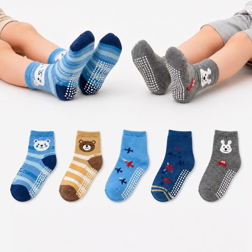 Kit Meias Infantis Antiderrapante Menino Estampadas Confortáveis 3 a 15 Pares