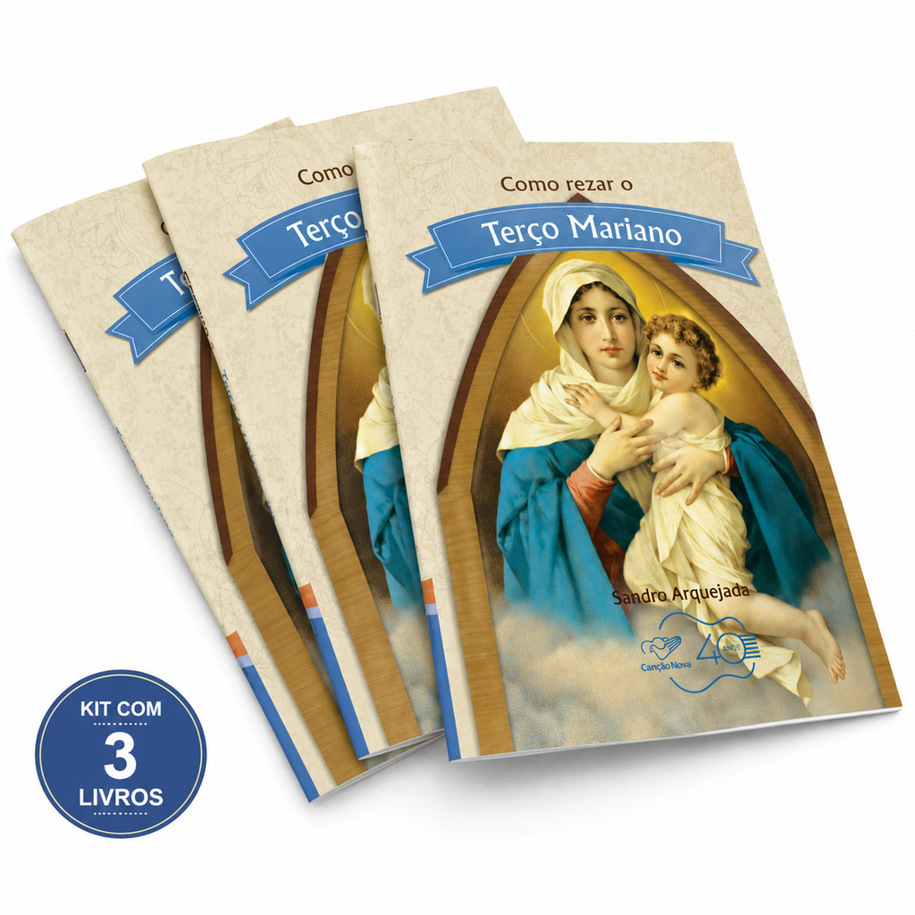 Kit Livro Como Rezar o Terço Mariano 3 unidades