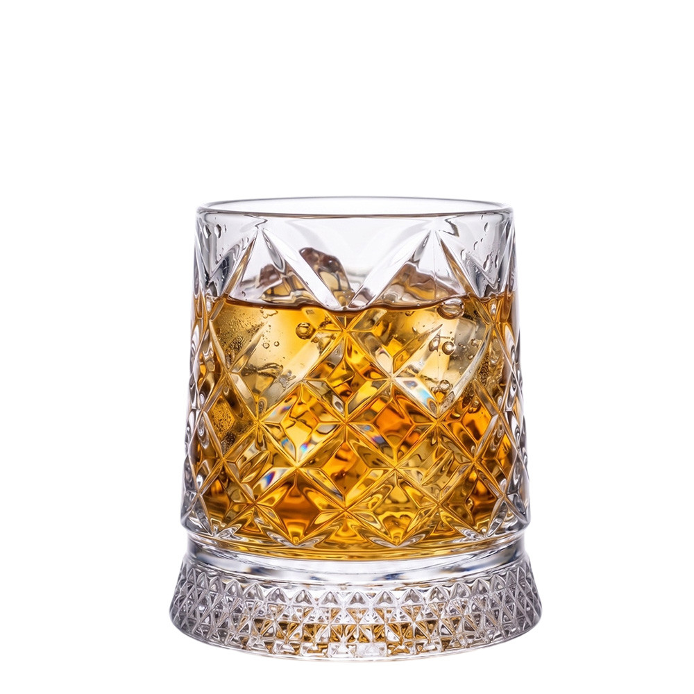 Copo Whisky Giratório, Copo de Vidro Base Giratória 260ml – Ruvolo