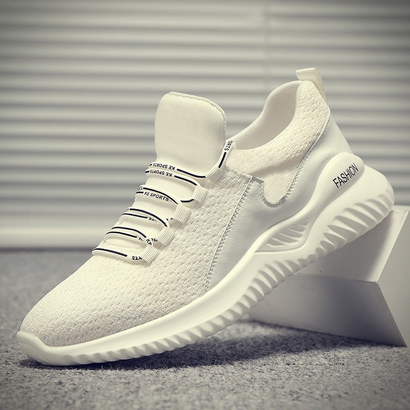 Sapatos masculinos verão 2026 novo estilo na moda sapatos brancos malha respirável sapatos de coco sapatos esportivos ca