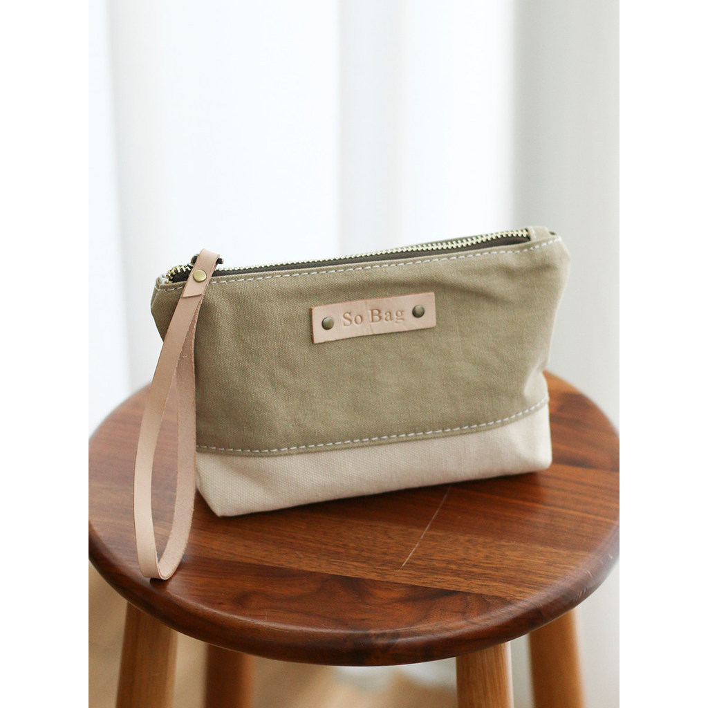 Sobag estilo japonês bolsa de moedas fresca feminina cáqui bolsa de moedas literária estilo Harajuku bolsa de lona para 