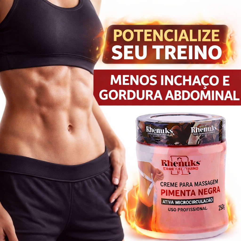 Gel de Pimenta Negra 200g Termoativado auxilia na redução de medidas