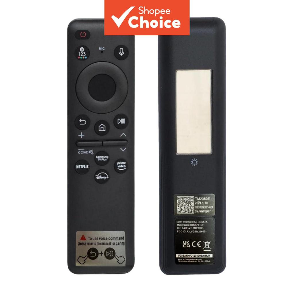  Controle Remoto de Voz Recarregável para Smart TV Samsung BN59-01432A QLED OLED 4K 8K