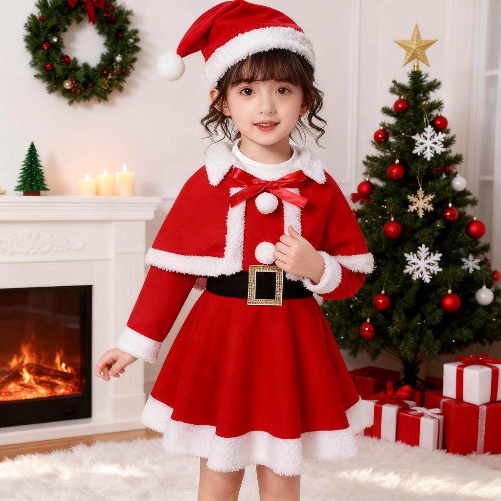 Meninas trajes de natal crianças cos papai noel vestir-se Elk vestido de princesa meninas trajes de ano novo