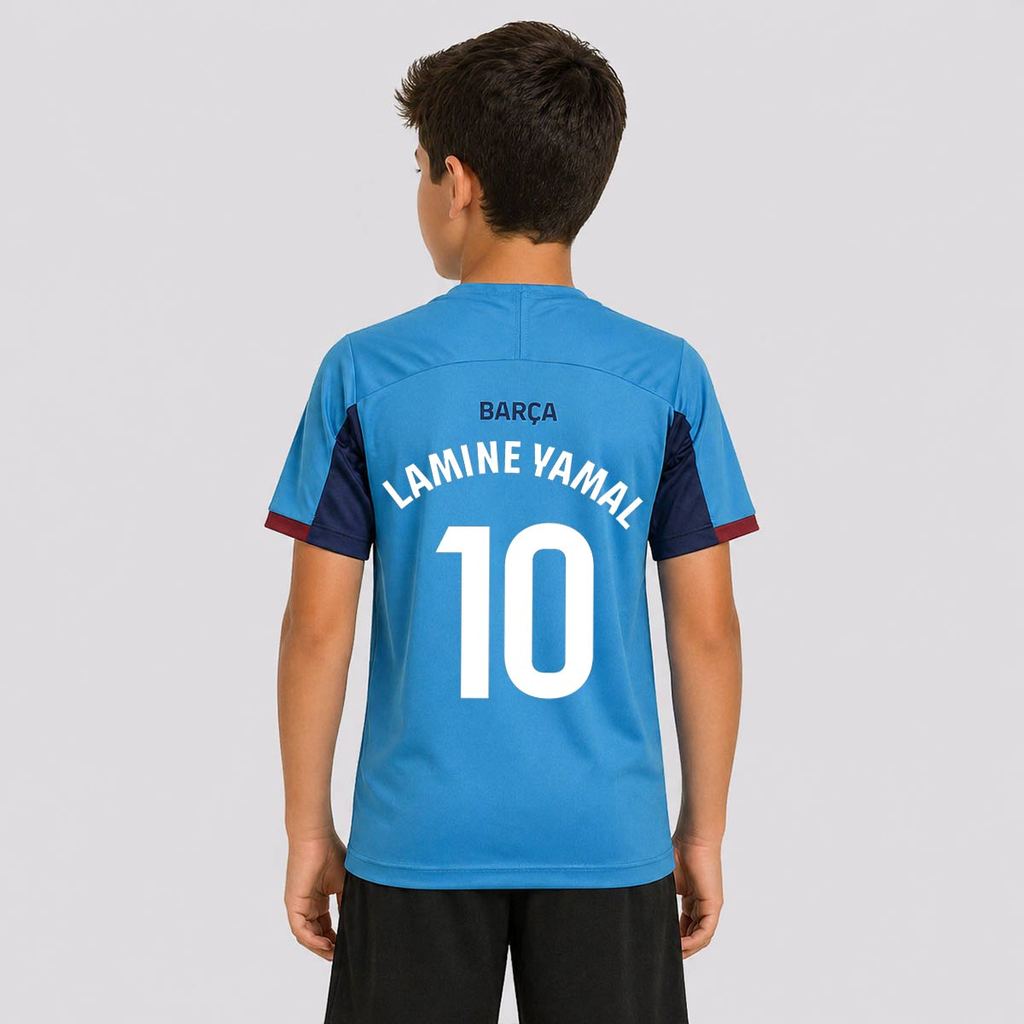 Camisa Barcelona Phoenix Infantil Azul 10 Lamine Yamal