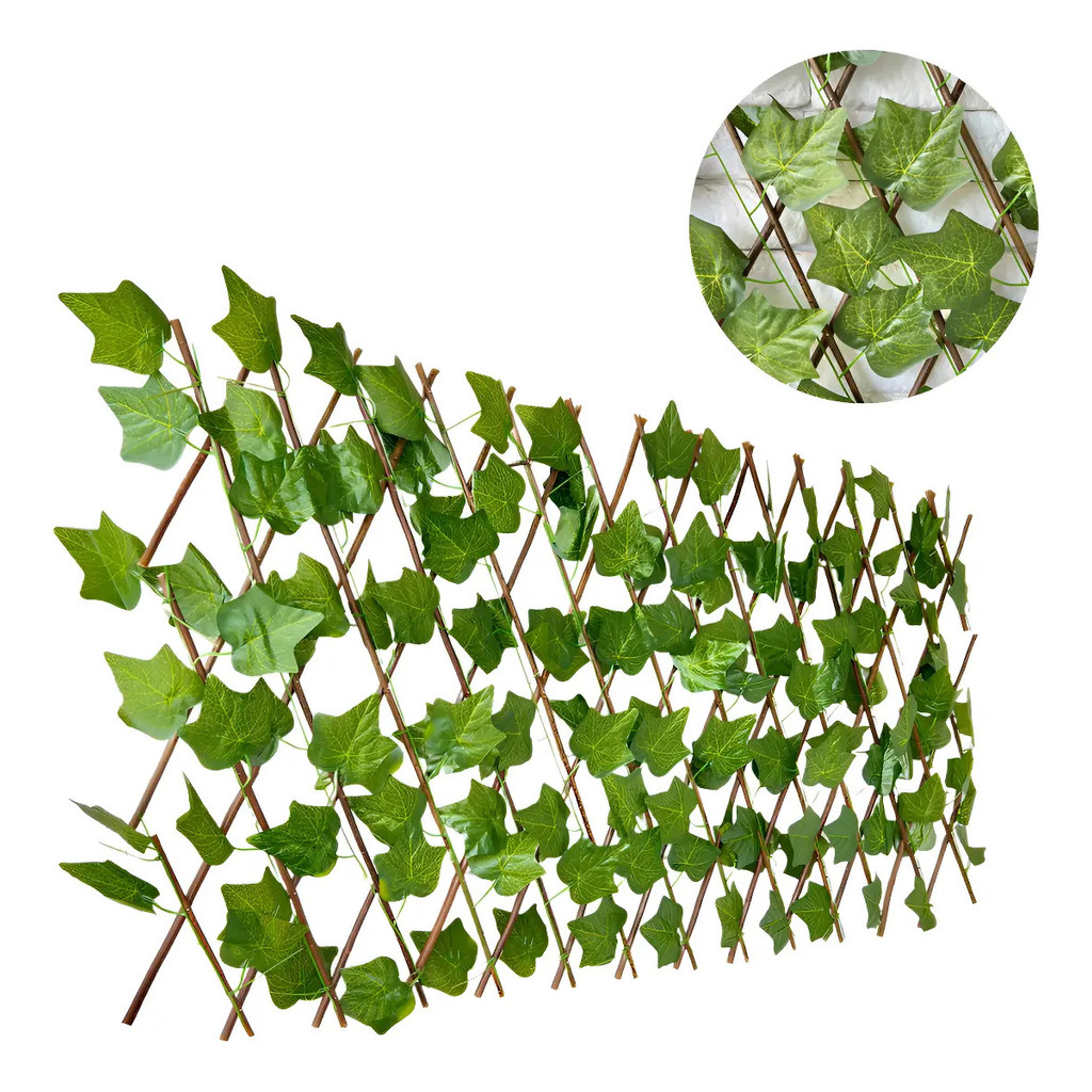 Treliça Artificial Gradil Lar 2,20 Cerca Madeira Decoração Verde Cerca Artificial Treliça Decorativa