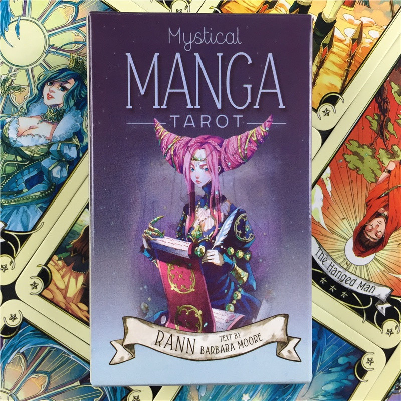 Tarot oracle card mysterious divination comics Tarot card female girl card game board game English playing cards with PD