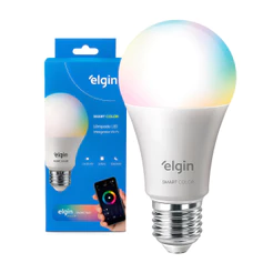 Lâmpada Inteligente Bulbo LED Elgin 10W Smart Color RGB Wifi Compatível com Alexa