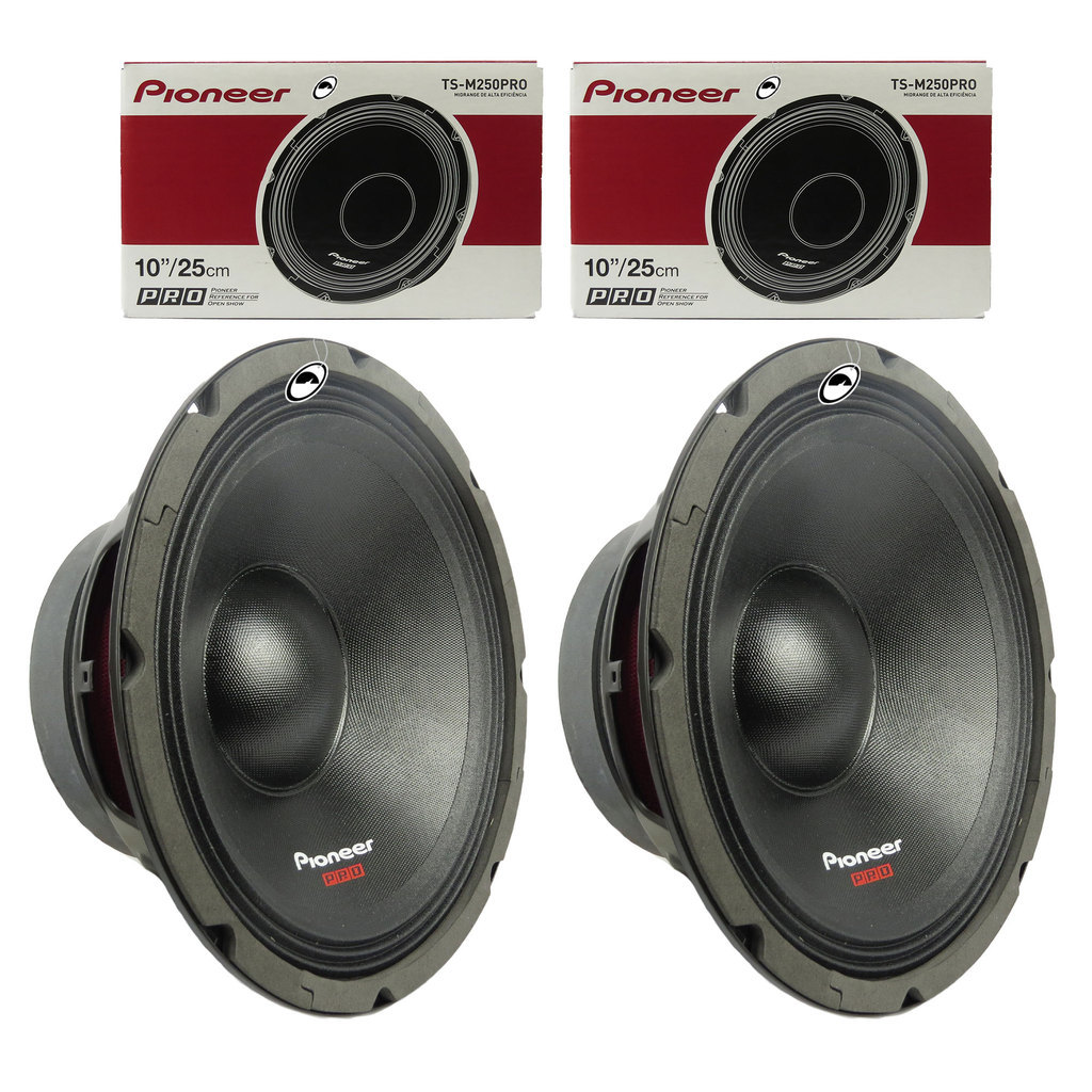 Kit 2 Alto Falantes Mid Range 10" TS-M250PRO Pioneer 1200W RMS 8 Ohms