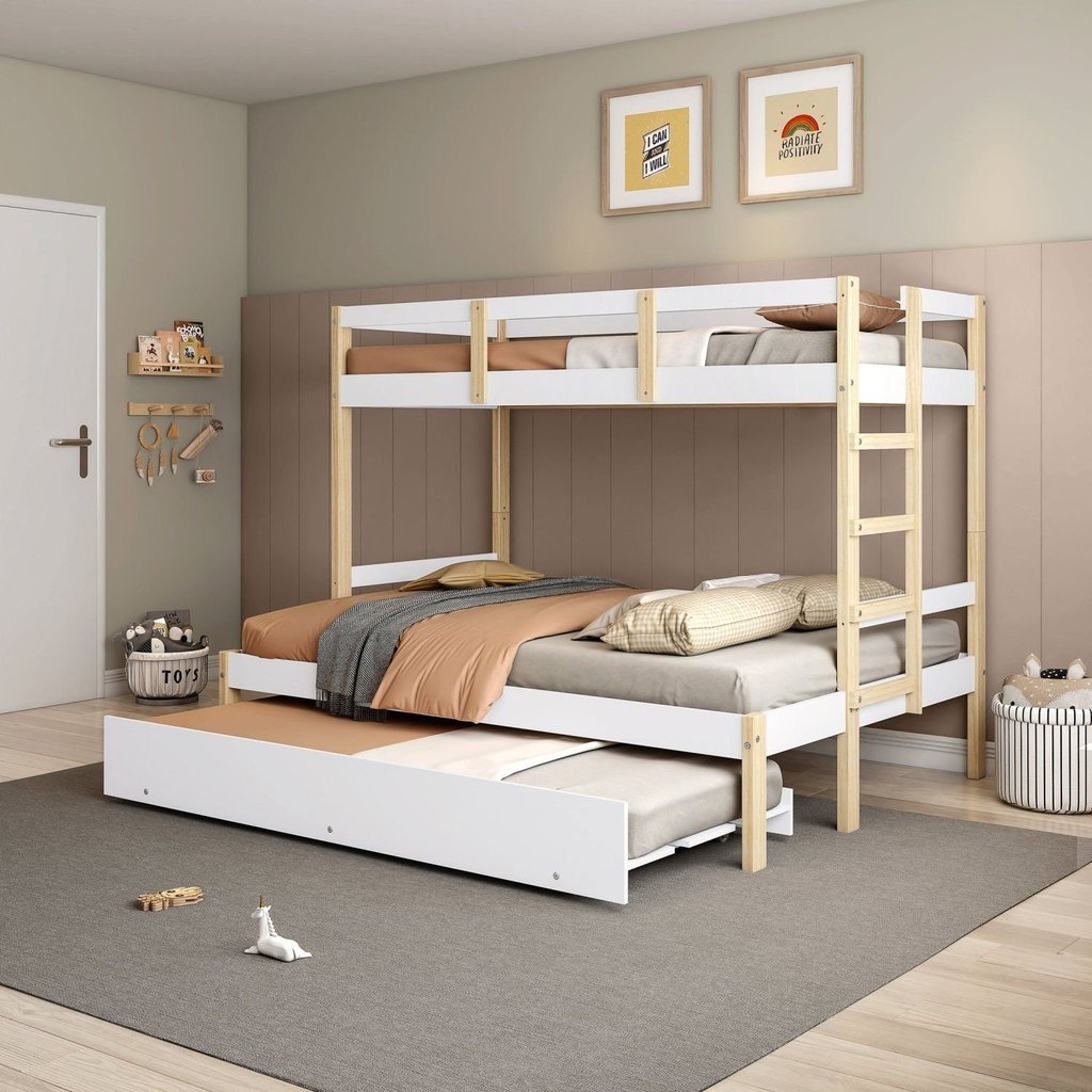Treliche Juvenil Solteiro e Casal Family Soft Madeira e MDF Casatema MadeiraOriginals Branco/Marrom Treliche