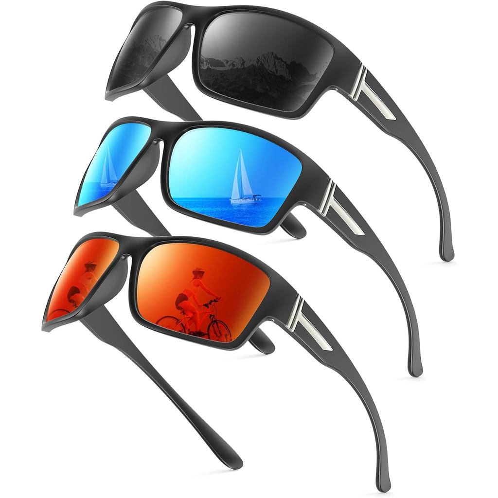 Óculos de Sol Polarizados KALIYADI para Homens: Óculos de Sol Esportivos Masculinos, Proteção UV400 para Mulheres, Adequ