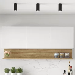 Armário para Cozinha 3 Portas 150cm Line Branco/Supremo/Freijó Supremo/Freijó