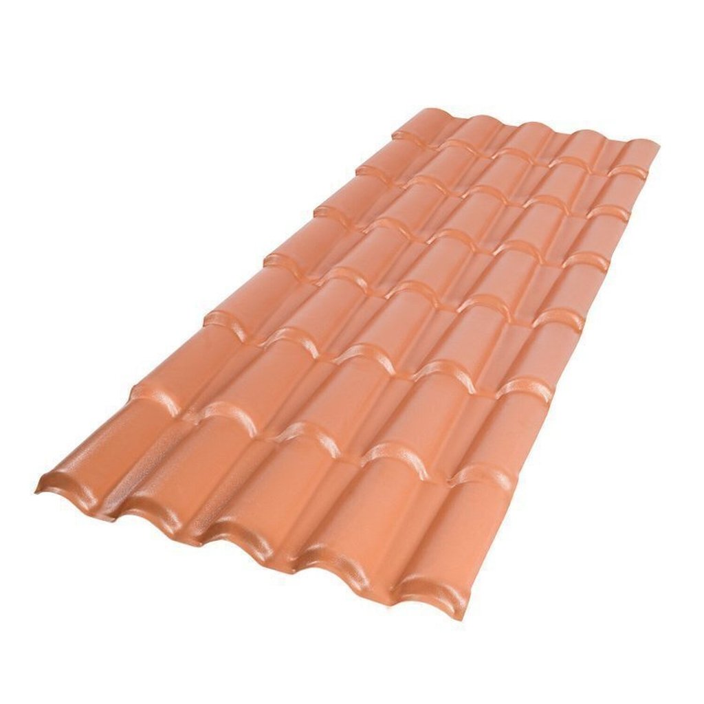 Kit 15 Telhas Colonial PVC 2,30x0,86 5 Ondas Afort Marrom