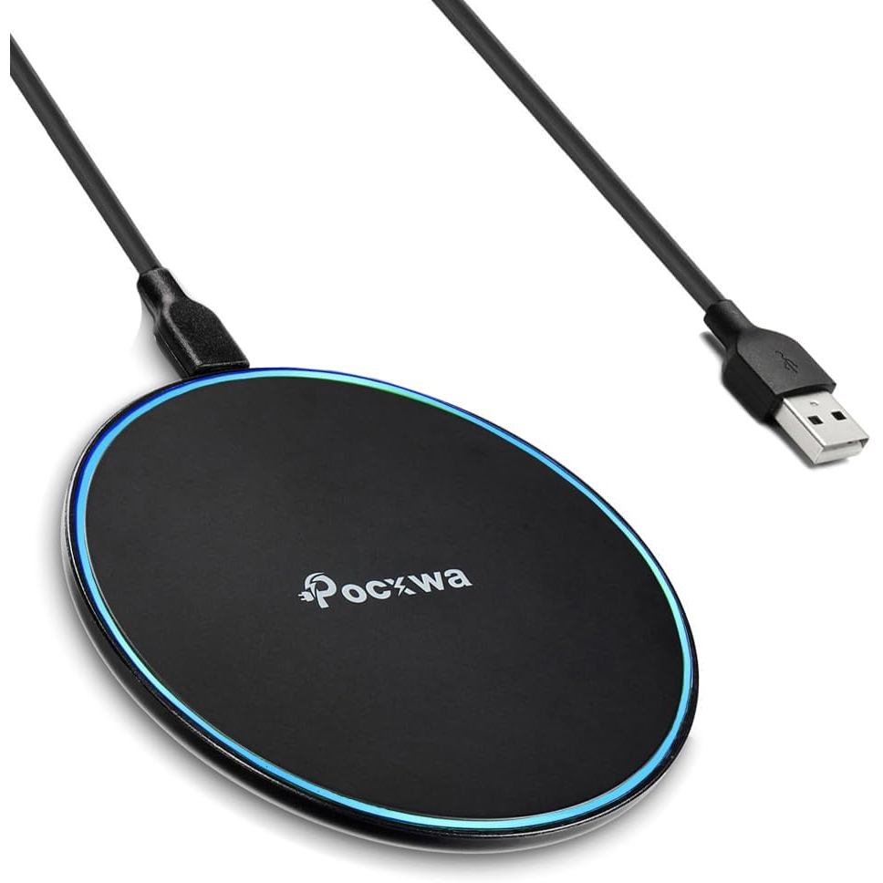 Pocxwa Wireless Charger, 15W Fast Wireless Charging Pad Compatible with Samsung 