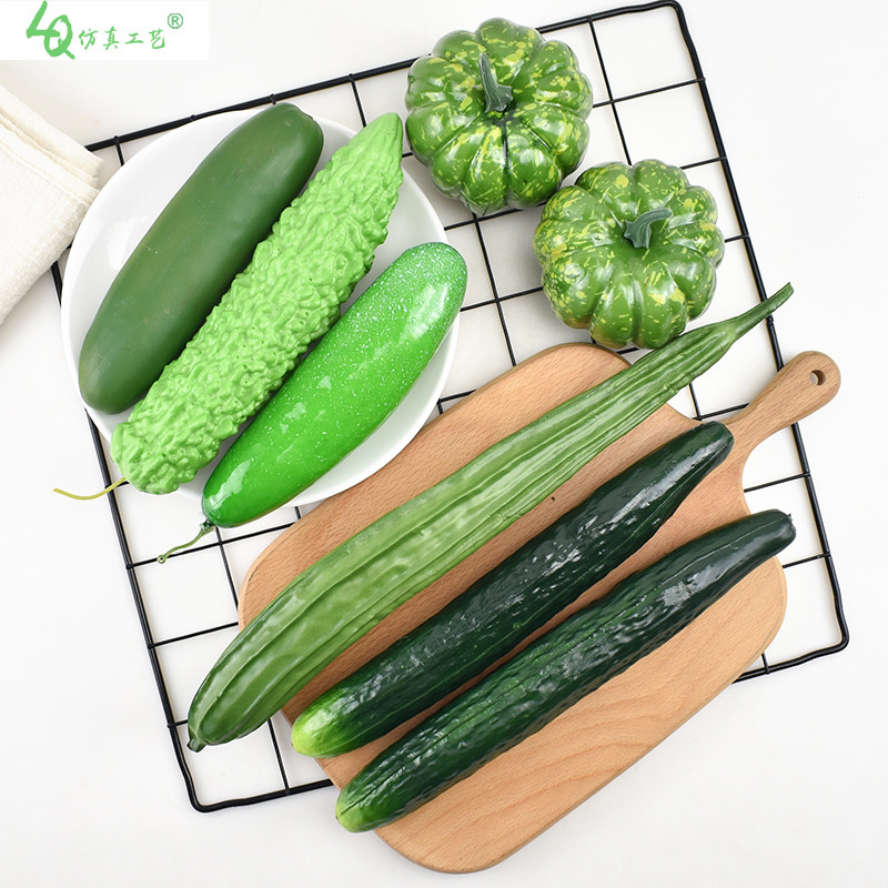 Simulação modelo de pepino PU falso pepino bucha cabaça amarga fotografia adereços janela frutas vegetais decorações