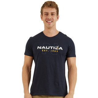 Camiseta Nautica Masculina Outline N Est. 1983 Azul Marinho em Oferta na Shopee