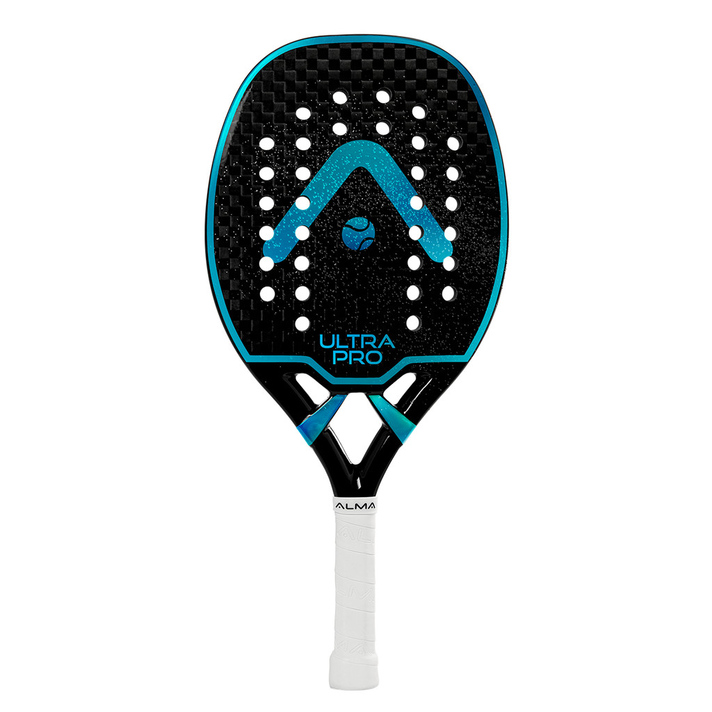 Raquete Beach Tennis Ultrapro 12K Preto e Azul Alma Genius