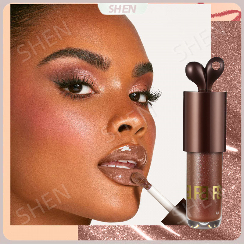 Zhi.Shiny Rabbit Lip Gloss, efeito de espelho úmido. Esmalte de chocolate