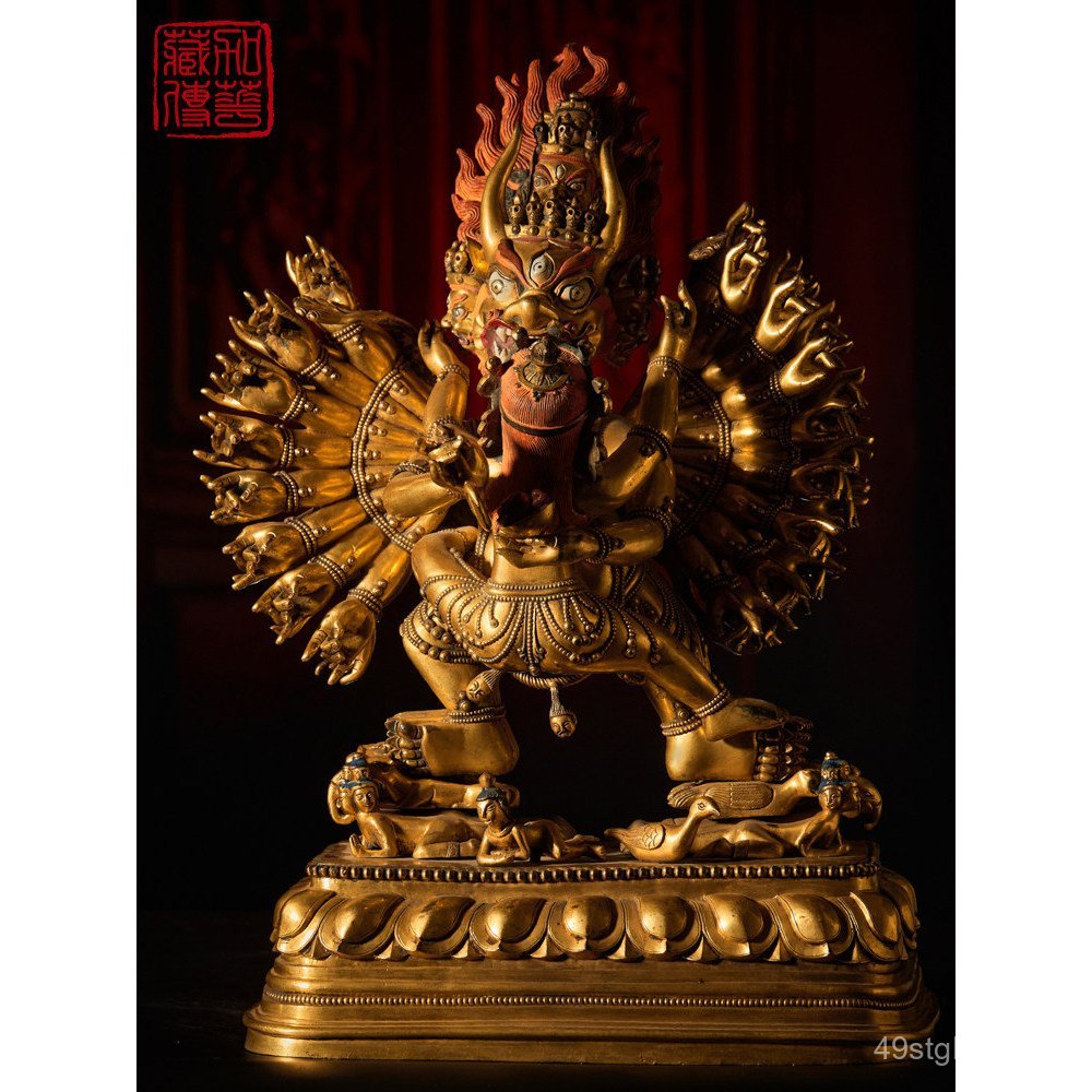 Miyamoto 〓   Mahavairocana Vajra 〓   Uma estátua tântrica de Buda em bronze dourado, uma oferta única de templo, foi ins