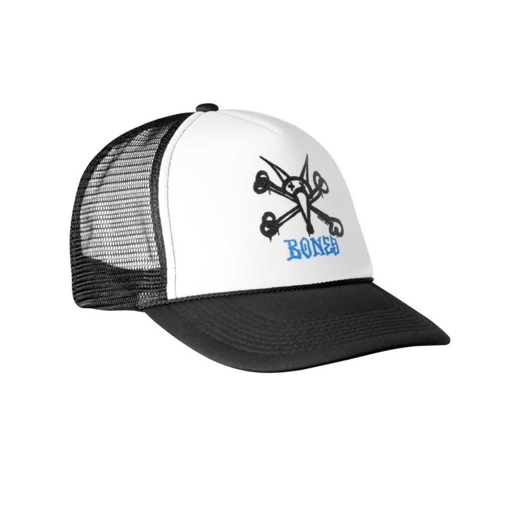 Boné Powell Peralta Rat Bones Trucker Cap - White/Black