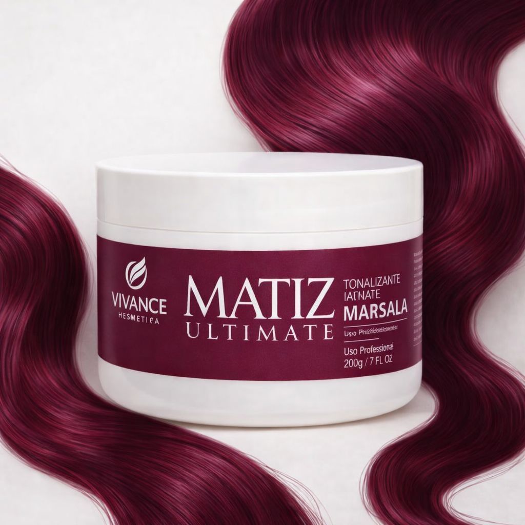 Máscara Matizadora Marsala Vivance Cosmetics 250g - Hidratação e Brilho Radiante