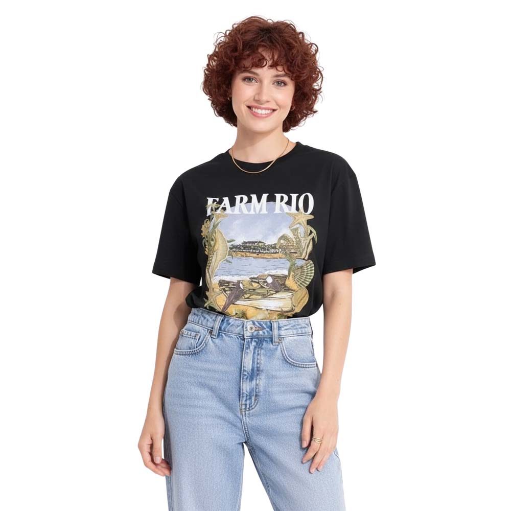 Blusa Farm Rio Estampa Moldura Conchas