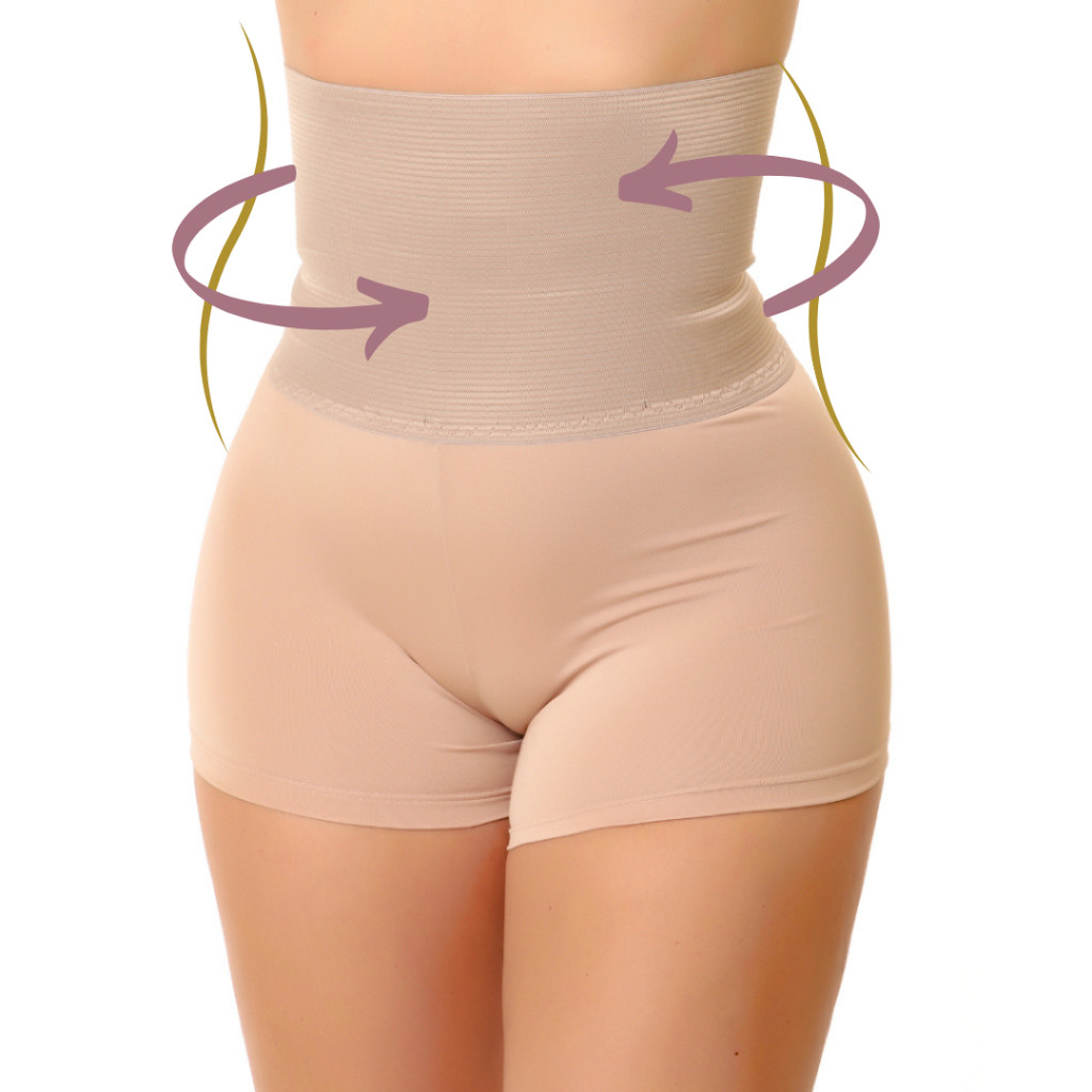 Cinta Modeladora Anagua Cinta Short Modelador Reduz Medidas Alta Compressão Pós Parto Maternidade Cirurgico Plus Size