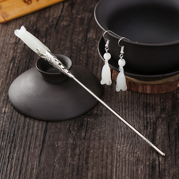 Frete grátis clássico Hairpin Retro moda jóias acessórios para o cabelo conjunto jóias moda novos brincos magnólia promo