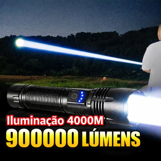 Lanterna led de lanterna forte, 9000000lumens, portátil, recarregável, bateria embutida Envio Imediato